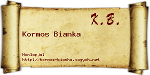 Kormos Bianka névjegykártya